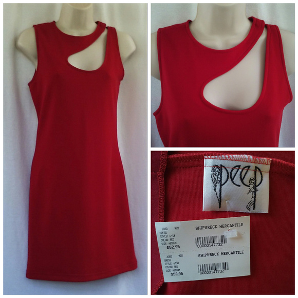 Peep Dresses & Skirts - Peep dress Size M Red Cutaway neckline Sheath